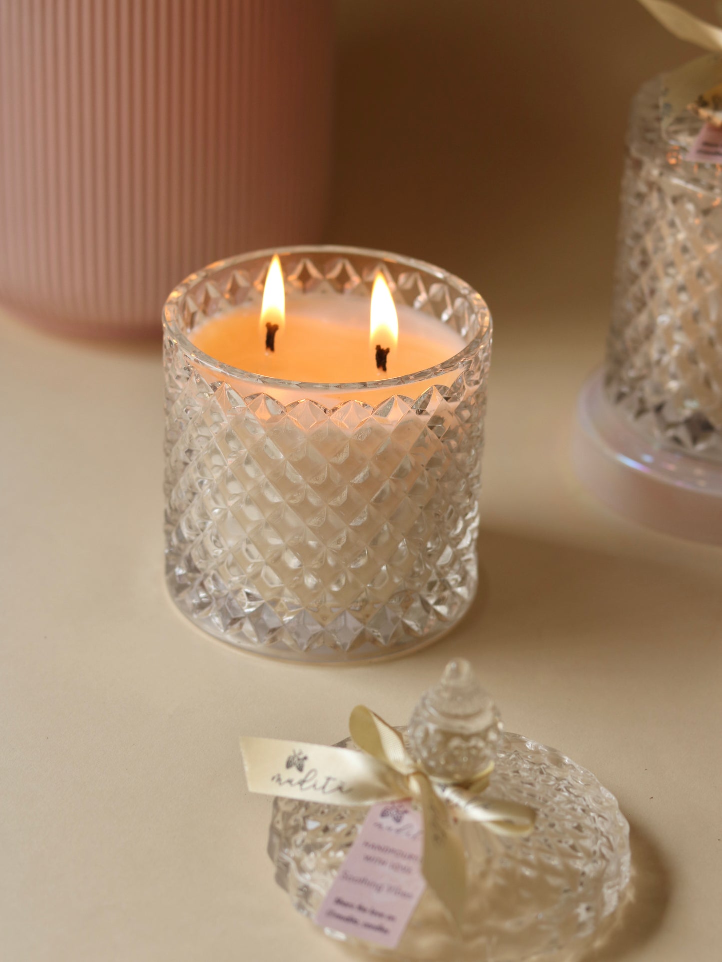Crystal candle : 2 wick