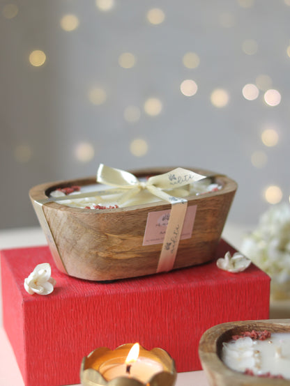 Wooden tub candle