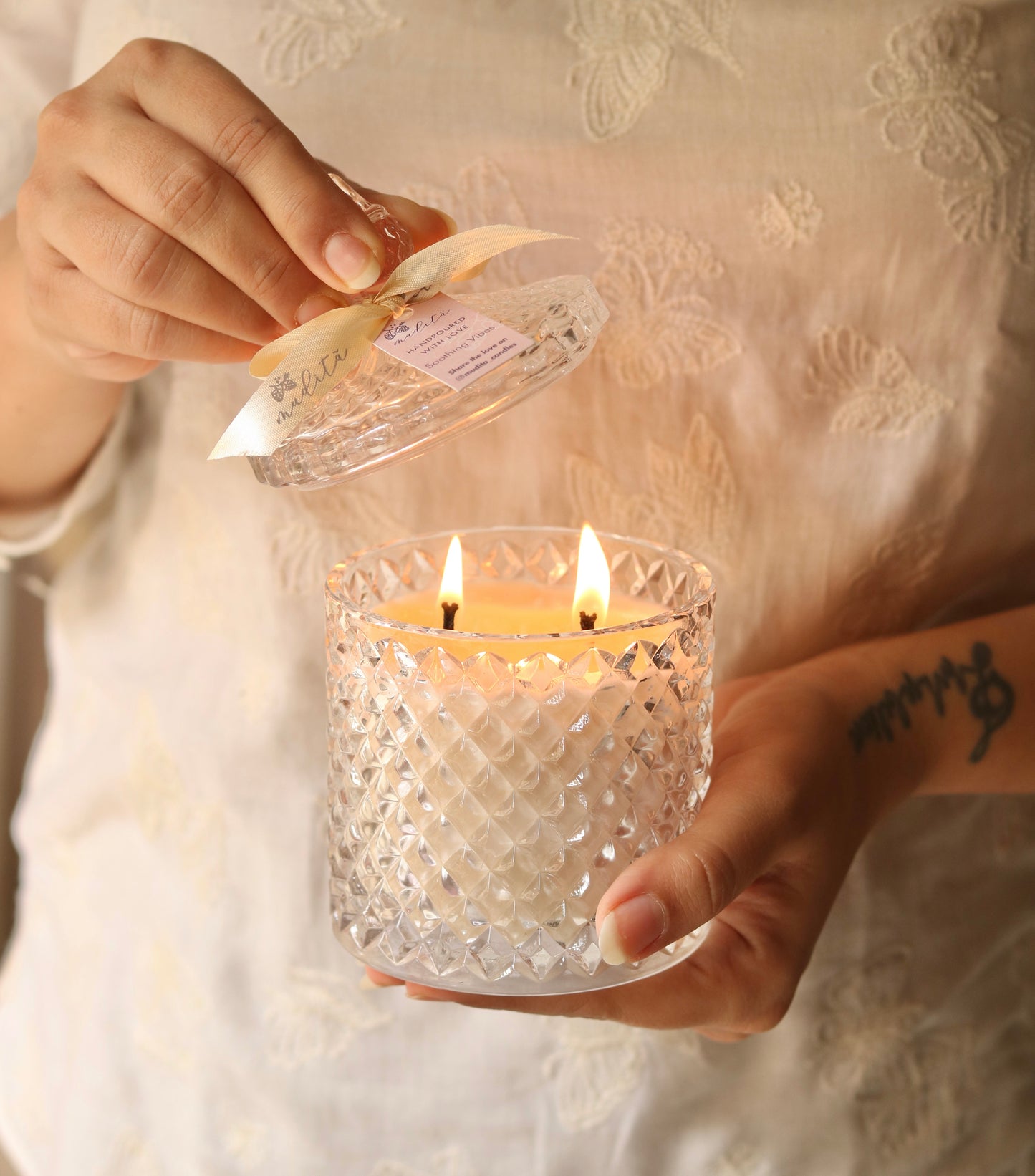 Crystal candle : 2 wick